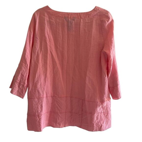 Ali Miles Bubble Gum Pink Tunic Top Women’s Size Medium Lagenlook Oversized - Picture 5 of 5